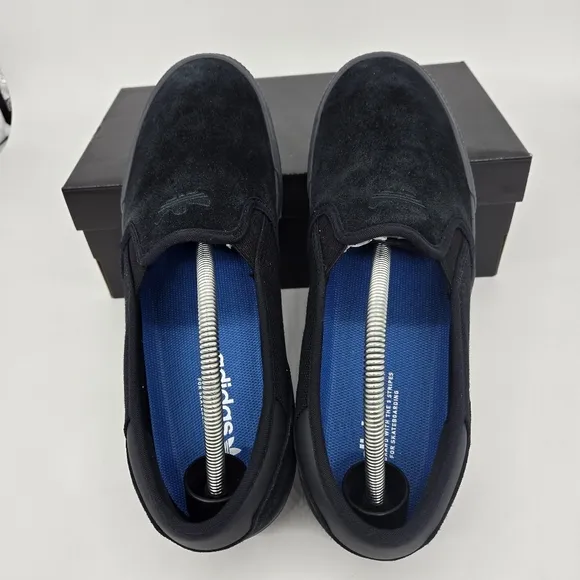 New Adidas Shmoofoil Slip-On Skateboarding Shoes 'Black Carbon' Size M9/W10