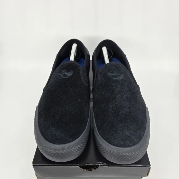 New Adidas Shmoofoil Slip-On Skateboarding Shoes 'Black Carbon' Size M9/W10