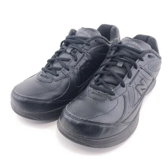 New Balance 577 Black Leather Walking Shoes 9.5 EE Wide