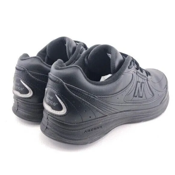 New Balance 577 Black Leather Walking Shoes 9.5 EE Wide