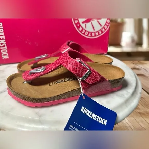 NEW • Birkenstock • Gizeh Magic Snake Pink Slip-on Sandals EU 30