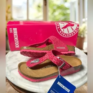 NEW • Birkenstock • Gizeh Magic Snake Pink Slip-on Sandals EU 30