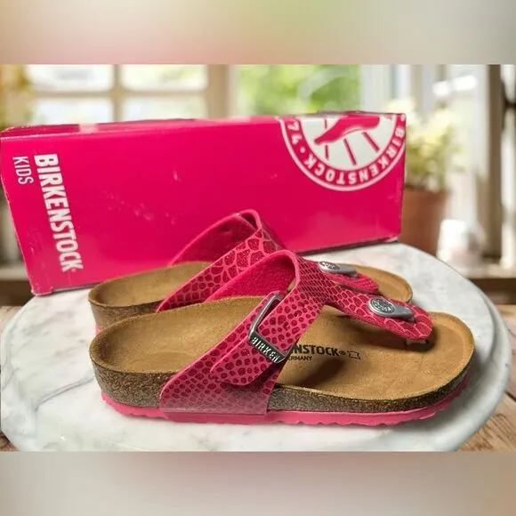 NEW • Birkenstock • Gizeh Magic Snake Pink Slip-on Sandals EU 30