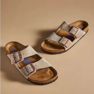 New! BIRKENSTOCK Suede Soft Footbed Arizona Sandals