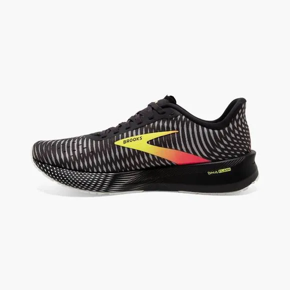 NEW BROOKS men's hyperion tempo running shoes in black/pink/yellow