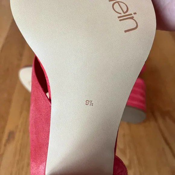 New Calvin Klein Coleen Slingback Sandals Coral Pink Size 9.5M