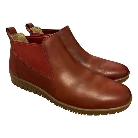 NEW! Dansko Womans 10.5 Louisa $165 Leather Ankle Boots Pull On COMFORT Red 41