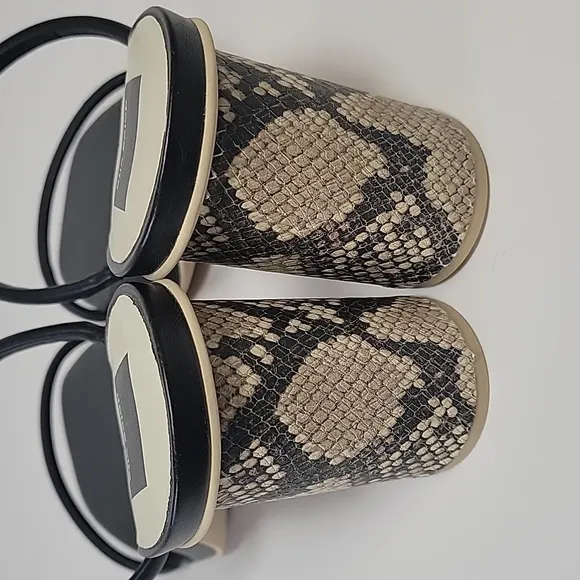 New, Dolce Vita Nole leather snakeskin heeled black sandals women's size 10