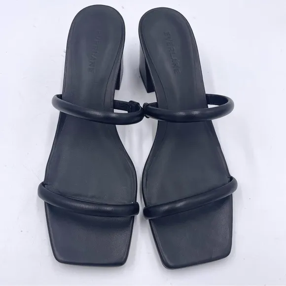 NEW Everlane Black Lesther Double Strap Heel Sandal in Size 8