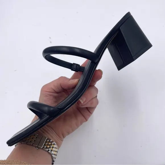 NEW Everlane Black Lesther Double Strap Heel Sandal in Size 8