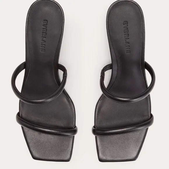 NEW Everlane Black Lesther Double Strap Heel Sandal in Size 8