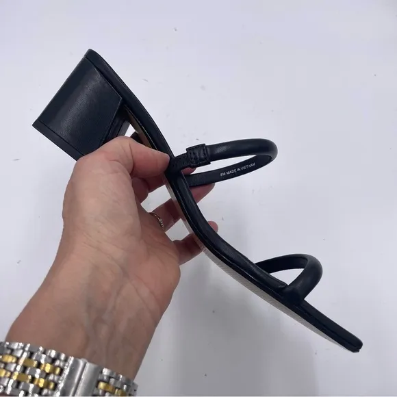 NEW Everlane Black Lesther Double Strap Heel Sandal in Size 8