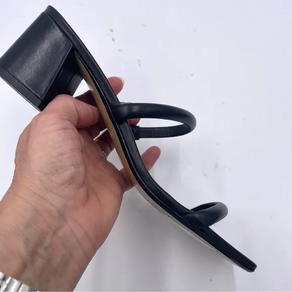 NEW Everlane Black Lesther Double Strap Heel Sandal in Size 8