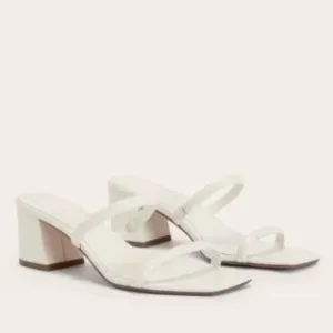 NEW Everlane Cream White Lesther Double Strap Heel Sandal in Size 6