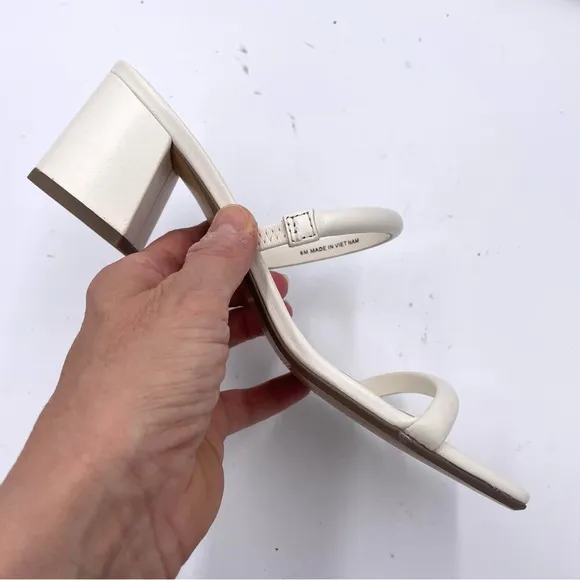 NEW Everlane Cream White Lesther Double Strap Heel Sandal in Size 6