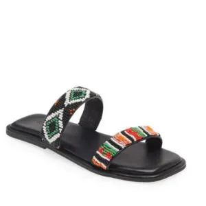NEW FARM Rio Beaded Square Toe Slide Sandals