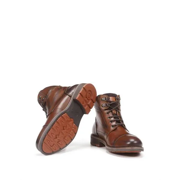 NEW FLUCHOS men's terry tie boot in cognac