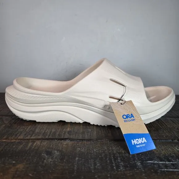 NEW HOKA One One Ora Recovery Slides 3 Mens Size 12 Comfy Sandals Vanilla Cream