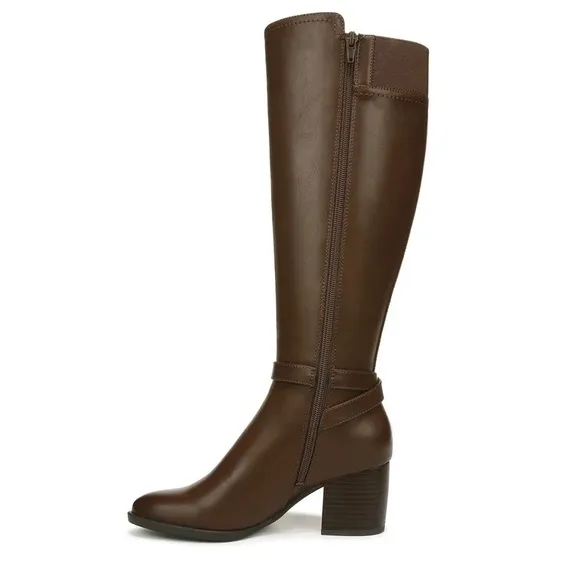 New in Box Naturalizer Uptown Knee High Brown Wide Calf heeled Leather Boots 12
