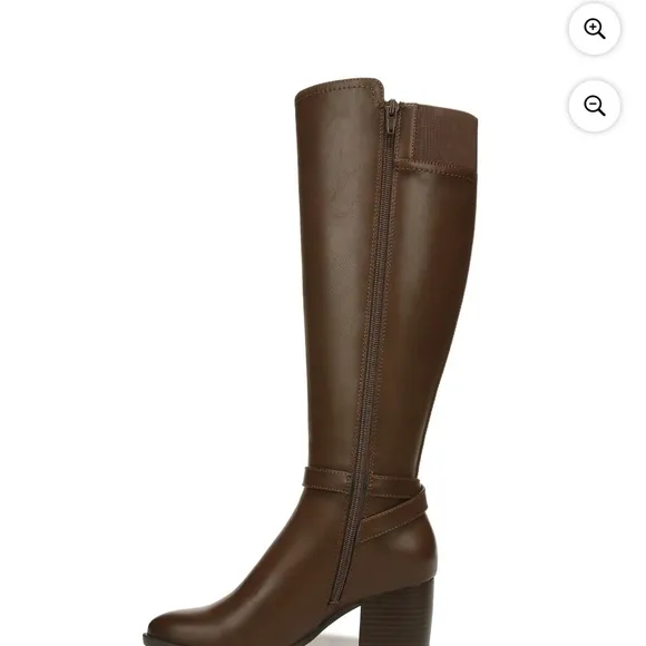 New in Box Naturalizer Uptown Knee High Brown Wide Calf heeled Leather Boots 12