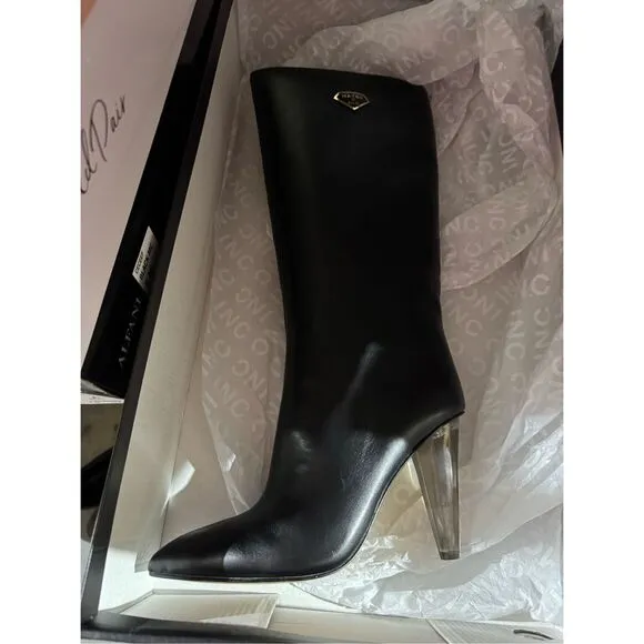 New Mateo for INC Black  International Concepts Charlotte Heeled Boots Size 10 N