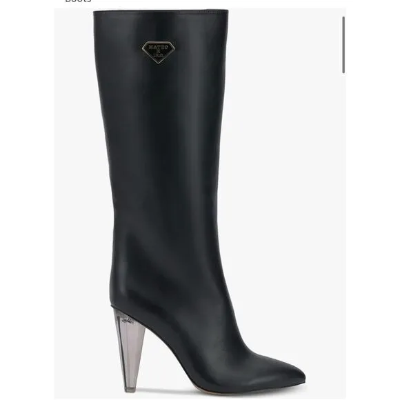 New Mateo for INC Black  International Concepts Charlotte Heeled Boots Size 10 N