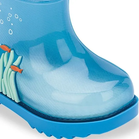 NEW Mini Melissa Baby Toddler Under The Sea Waterproof Starfish Seaweed Wellies