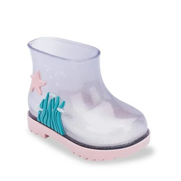 NEW Mini Melissa Baby Under The Sea Waterproof Starfish Ocean Glitter Wellies