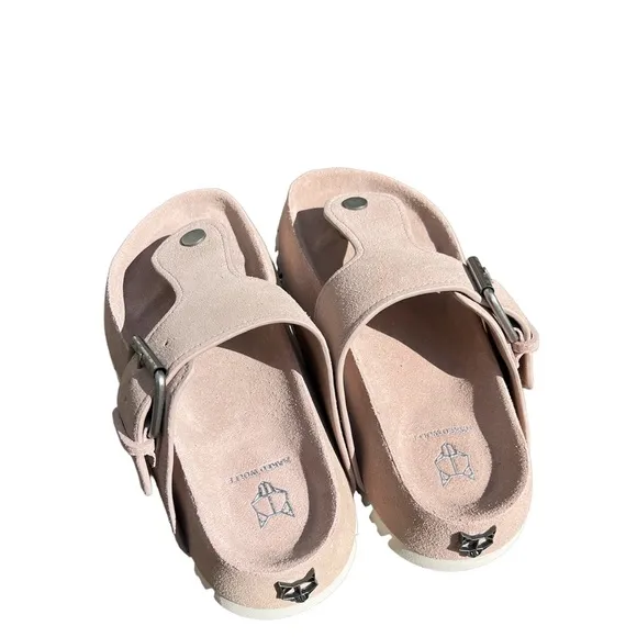 New NAKED WOLFE  Vixen Suede Sandals - Pink Sz 8