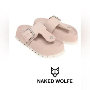 New NAKED WOLFE  Vixen Suede Sandals - Pink Sz 8