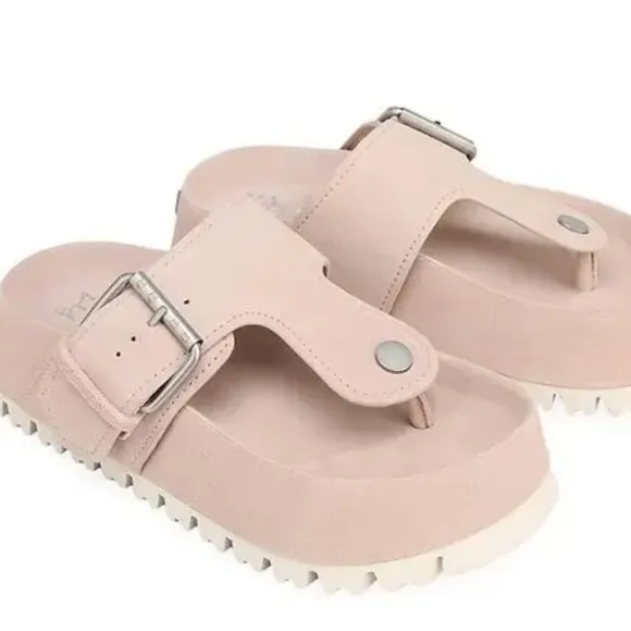 New NAKED WOLFE  Vixen Suede Sandals - Pink Sz 8