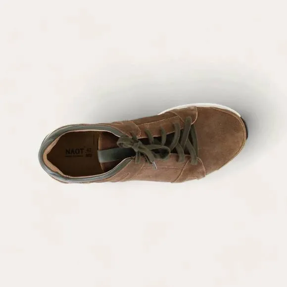 NEW NAOT men's magnify tie shoes - medium in antique brown/green