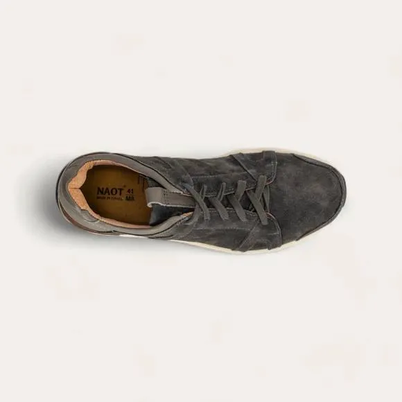NEW NAOT men's magnify tie shoes - medium in oily midnight/gray