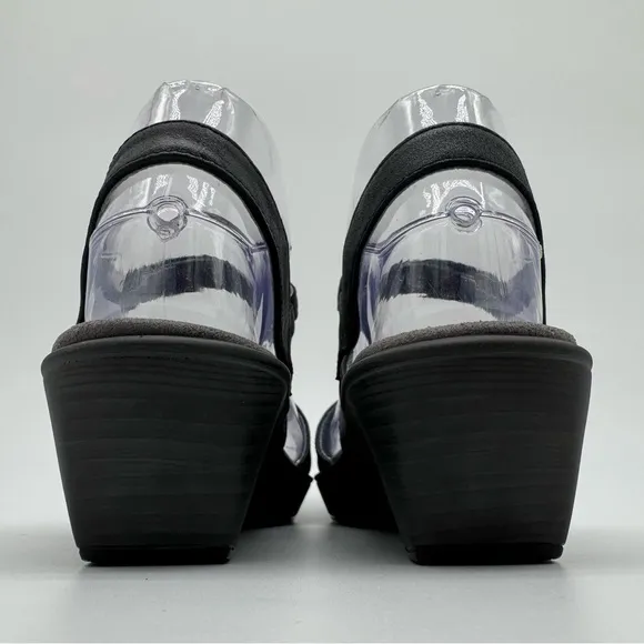 New NAOT Reserve Black Leather Adjustable Sandals Flower Size EU 36/US 5-5.5