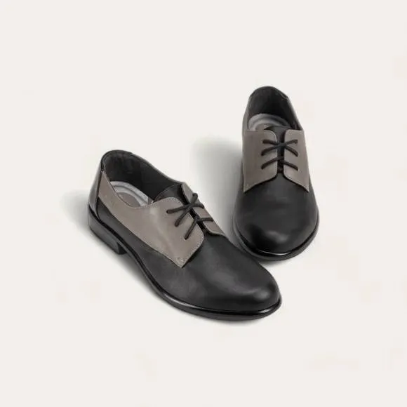 NEW NAOT women's kedma loafer shoes - medium in jet black/tin gray/black madras