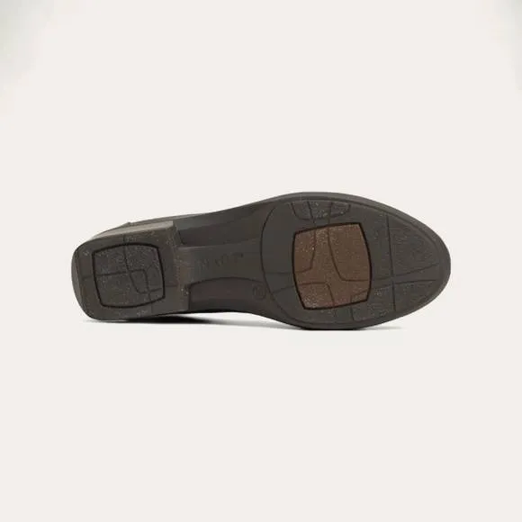 NEW NAOT women's kedma loafer shoes - medium in jet black/tin gray/black madras
