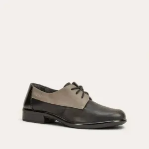 NEW NAOT women's kedma loafer shoes - medium in jet black/tin gray/black madras