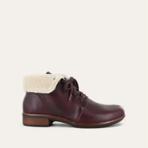 NEW NAOT women's pali booties in soft bordeaux leather