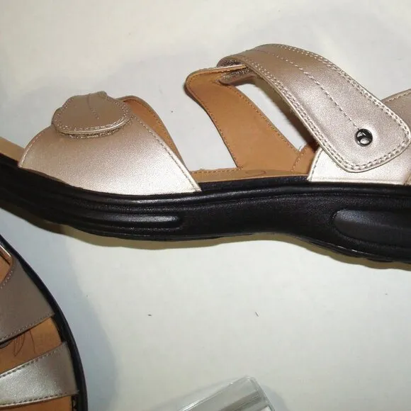New NIB Womens 11 Revere Geneva Orthotic Closed Heel Sandals Champagne Pretty