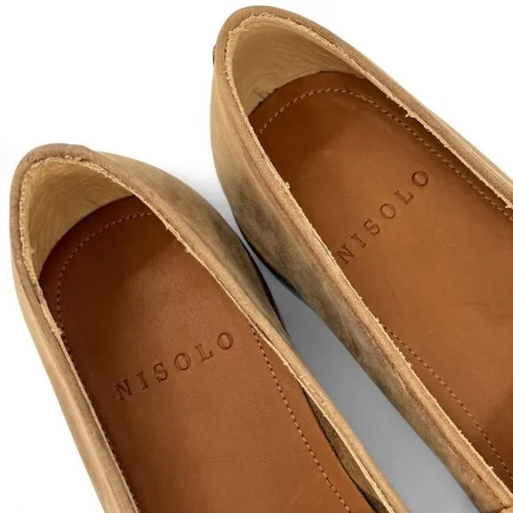 NEW Nisolo Men's Alejandro Slip On Leather Shoes Tobacco Size 8.5