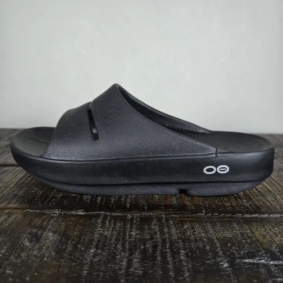 NEW Oofos OOahh Womens Size 5 Recovery Slip-On Comfort Beach Slide Sandals Black