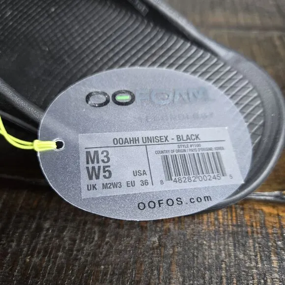 NEW Oofos OOahh Womens Size 5 Recovery Slip-On Comfort Beach Slide Sandals Black