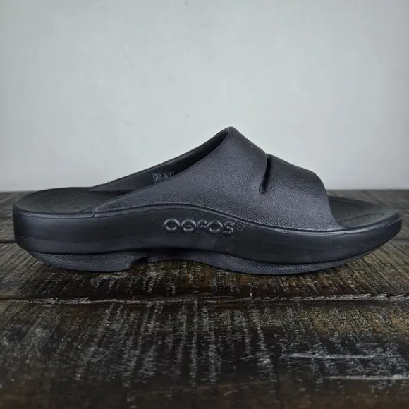 NEW Oofos OOahh Womens Size 5 Recovery Slip-On Comfort Beach Slide Sandals Black