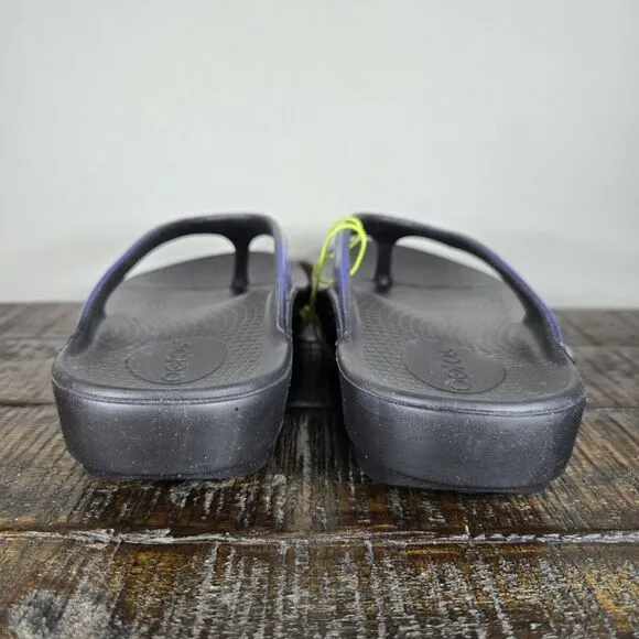 NEW Oofos Oolala Calypso Womens Size 6 Recovery Slip-On Flip Flops Sandals Blue