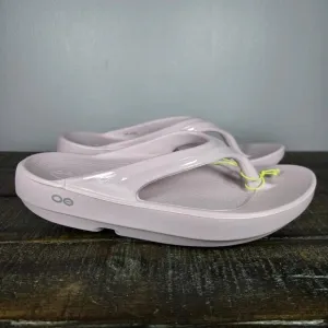 NEW Oofos Oolala Luxe Womens Size 5 Recovery Flip Flop Sandals Stardust Pink