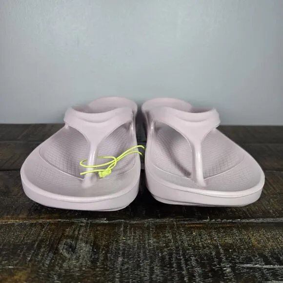 NEW Oofos Oolala Luxe Womens Size 7 Recovery Flip Flop Sandals Stardust Pink
