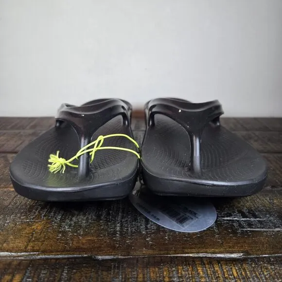 NEW Oofos Oolala Womens Size 7 Recovery Slip-On Comfort Flip Flops Sandals Black