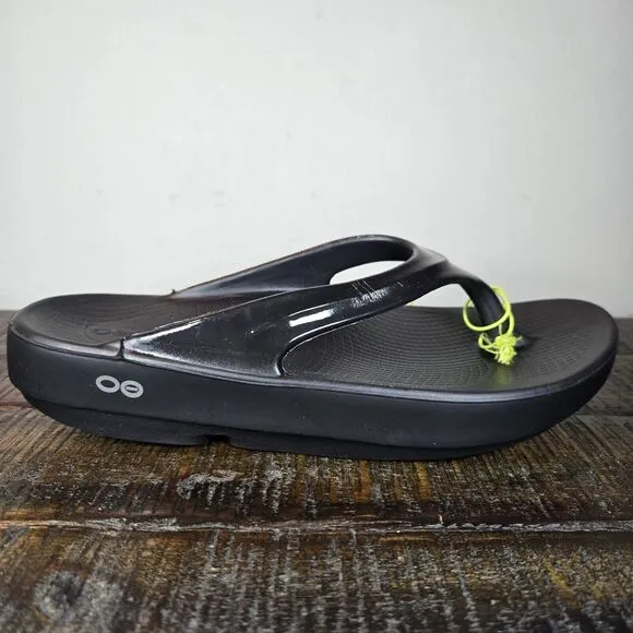 NEW Oofos Oolala Womens Size 7 Recovery Slip-On Comfort Flip Flops Sandals Black
