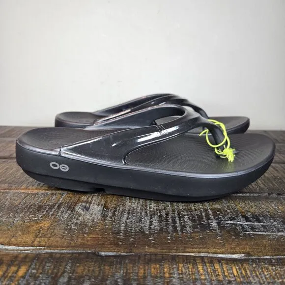 NEW Oofos Oolala Womens Size 7 Recovery Slip-On Comfort Flip Flops Sandals Black