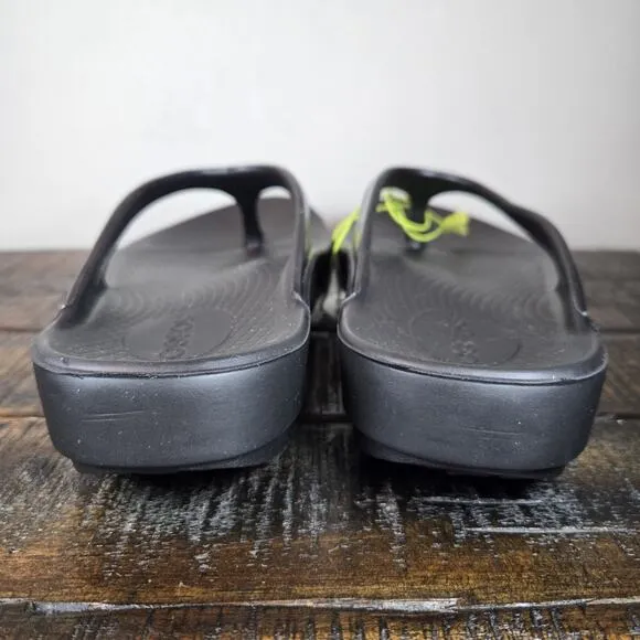 NEW Oofos Oolala Womens Size 9 Recovery Slip-On Comfort Flip Flops Sandals Black
